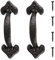 Wvu & Wvo Robuste Türgriffe aus Gusseisen, 2 Stück Scheunentor Griff, Dunkelbraun Gusseisen Schiebetürgriff, 17cm Long,Für Schuppentüren, Garagen, Schränke, Außentür