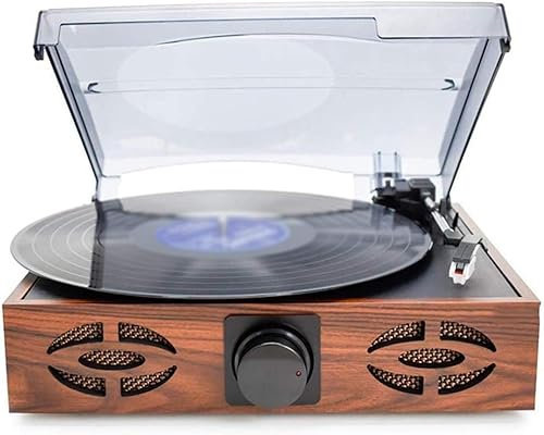 Reproductor de vinilo vintage, tocadiscos de vinilo retro con 2 altavoces estéreo integrados de 3 velocidades 33/45/78 USB para auriculares, entrada auxiliar, gramófono RCA
