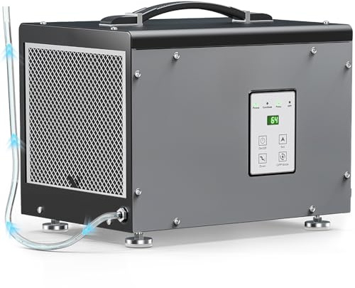 BaseAire Crawlspace Dehumidifier with Pump, Compact Dehumidifiers for Commercial, Basement and Water Damage with Drain Hose, 70 PPD, Auto Defrost, GLGR Technology, Up to 1000 Sq Ft