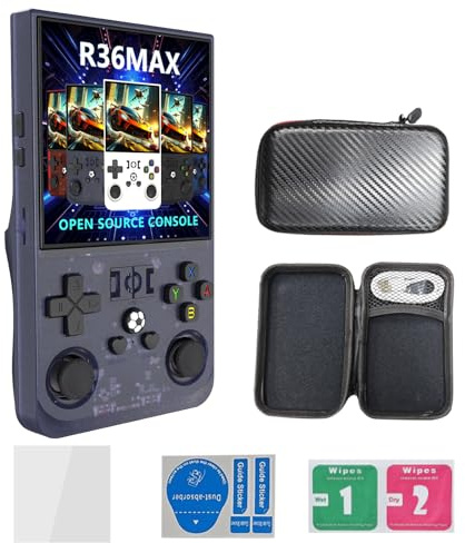 2025 Nuovo R36MAX Retro Console di gioco, portatile palmare Console per videogiochi, 4.0-in 4 k HD IPS schermo con 128G Built-in 18000 giochi classici, Open Source Sistema Linux (grigio, 128)
