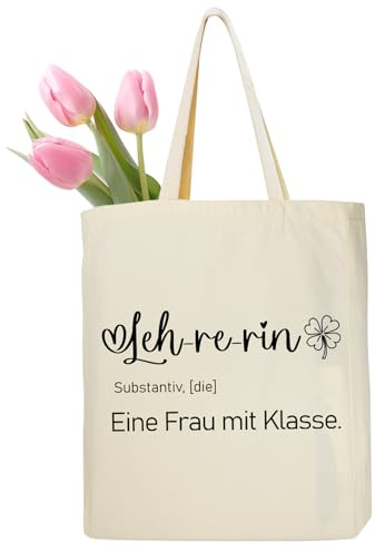 Lehrerin Geschenke Baumwollbeutel Lehrer Einkaufstasche 35 x 42 x 8 cm, Lehrer Abschiedsgeschenk, Geburtstagsgeschenk, Dankeschön Geschenke, Geschenk für Lehrerin Abschied, Geburtstag, Lehrertag