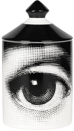 AlphaDesignLuxe Italienischer Kerzenhalter, handgefertigt, Moderne Kunstvase mit weiblichem Gesicht, Elegantes Aromatherapie-Glas für Tischdekoration (Auge)