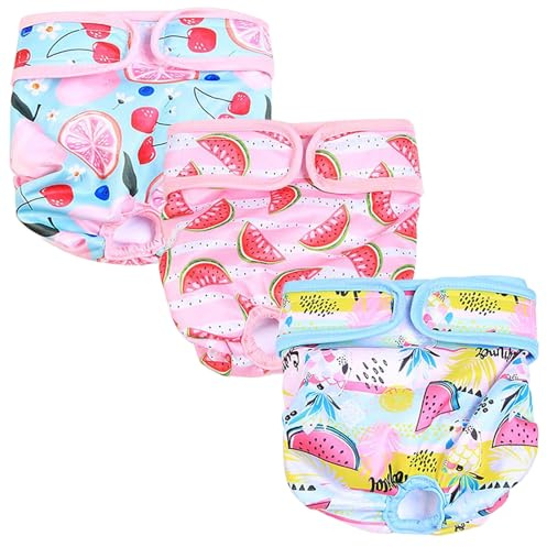 JSTHHTT Pañales Reutilizables para Perros [Paquete de 3], Pañales Lavables para Perras, Braga para Celo Perras, Reutilizables y Duraderos para Perros Hembra, Altamente Absorbentes (M)