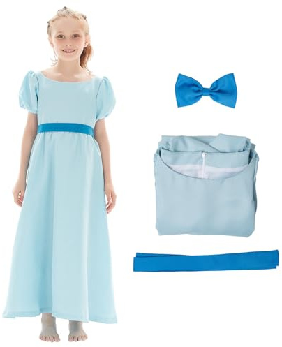 KoleGoe Costume da principessa per bambini, per cosplay, con cintura e fiocco, per Halloween