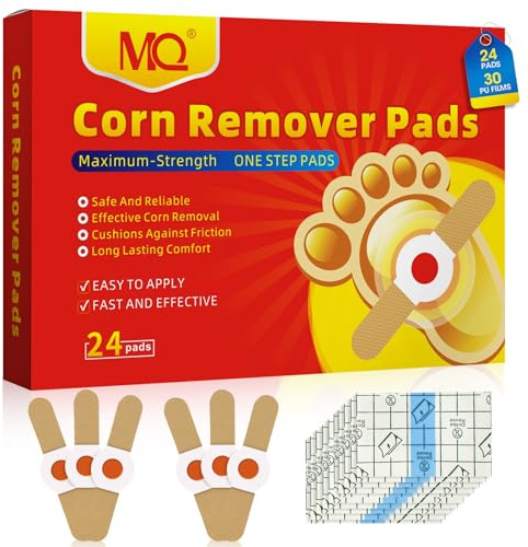 MQ Hühneraugenpflaster Pflaster, 24 Stücke Hühneraugen Pflaster Corn Removal Pads, Zur Behandlung hartnäckiger Hühneraugen Entferner und Hornhaut