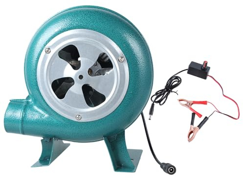 Souffleur électrique à vitesse réglable 12 V avec câble de 130 cm pour amateurs de barbecue, pique-niques et fours de métallurgie