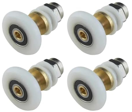 Puleggie di fissaggio per porte doccia, Rulli for porte scorrevoli della doccia, confezione da 4, diametro 20/23/25/27/28 mm(28.0mm)