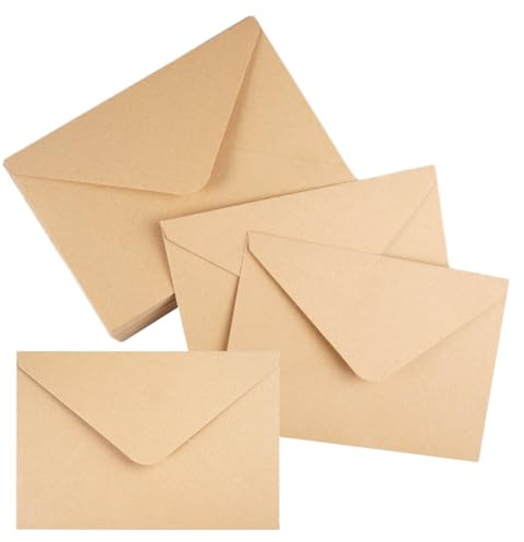 50 Stück Briefumschläge Kraftpapier, C6 Kraftpapier Umschläge 10,7 X 15,7 cm, Vintage Kuvert ohne Fenster, Einladungskarten, Briefkuvert Briefhülle Braun für Grußkarten, Einladungen und Geschäftspost