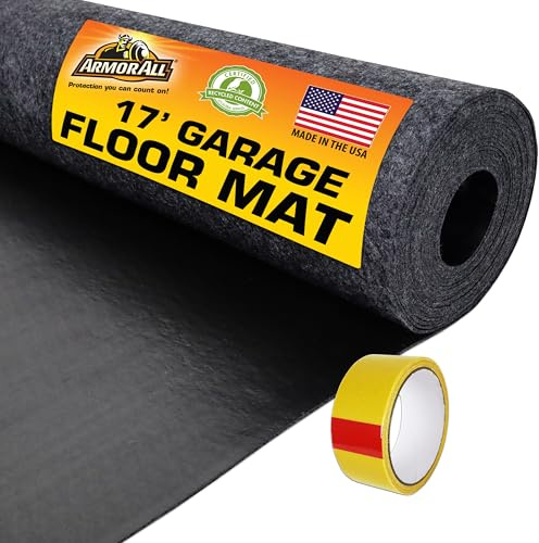 Armor All Garage Floor Mat (17' x 7'4), Waterproof Garage Flooring, Absorbent, Premium Oil Spill Resistant Garage Pad, Durable, Protects Surfaces (Includes Double Sided Tape) (USA Made)