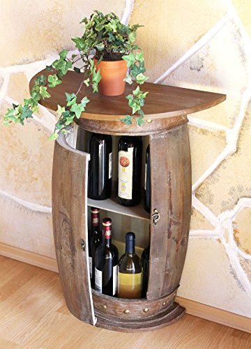 DanDiBo Tavolo a Muro Tavolo Botte 0373-R Marrone Nero Scaffale-Vino Botte 73 cm Tavolino