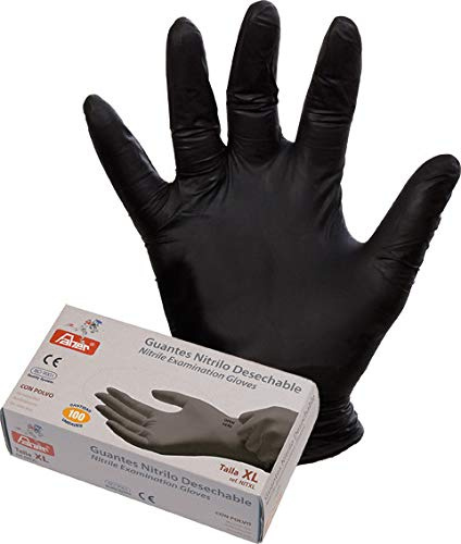 Faher Einweg-Handschuh Nitril schwarz puderfrei T. XL