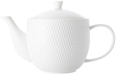 Maxwell & Williams DV0064 Teekanne Weiß, 1000 ml, rund – Serie Diamonds – Porzellan, klassisch – mit Geschenkbox | Artikelnr. DV0064, Serie Diamonds, 1 Teekanne Weiß 1000 ml