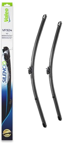 VALEO Silencio Wischer - VF924 - Leistungsstarke, hervorragende Sicht auf der Straße, einfache Montage - originale Flachblätter 600mm/550mm - Vorne - Set mit 2 Wischerblättern - 577924