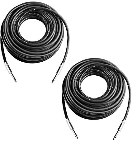 Yoico 2Pcs 50 Feet Professional Speaker Cables, Pair 50 ft 12 Gauge 1/4 Inch Male Audio Amplifier Connection Heavy Duty Cord Wire