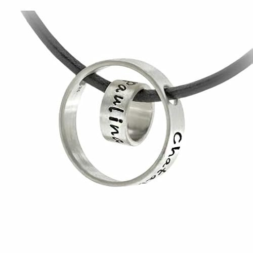 Silberring Anhänger mit Gravur personalisierte Silberringe mit Kette Namenskette