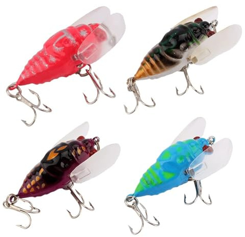 Alomejor Artificial Fishing Lure Mini Insect Cicada Shapr Lures Bass Freshwater Bait fishing lures for Freshwater Fishing, Random Color