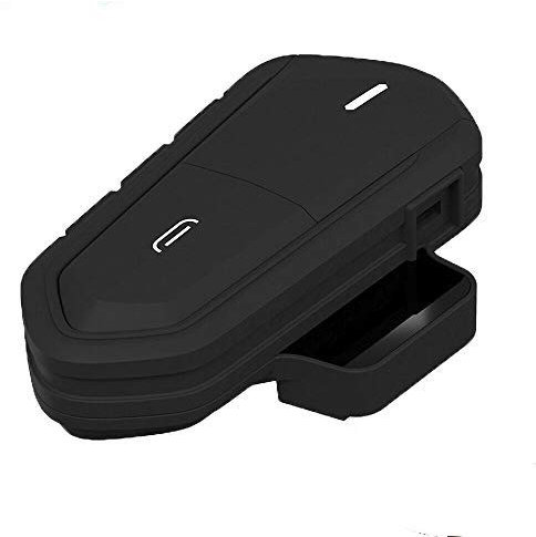 SUNWAN Oreillette pour casque de moto étanche sans fil avec intercom Bluetooth, microphone, radio FM et lecteur MP3