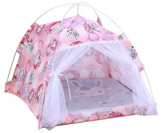 TuToy Faltbare Haustier Hund Katze Welpen Haus Bett Schlaf Zelt Zwinger Tipi Spielmatte Pad Faltbare Bett Matte - Weiß - Xl