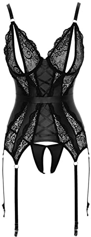 Cottelli LINGERIE Damen Strapshemd-26326321051 Strapshemd, Schwarz, XL