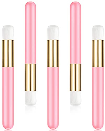 5 Stücke Wimpernshampoo Pinsel Nasenporen Tiefenreinigung Bürste Abziehen Mitesser Bürsten Entferner Werkzeug Wimpernverlängerung Reinigungsbürste Kosmetisch für die Gesichtsreinigung, Rosa