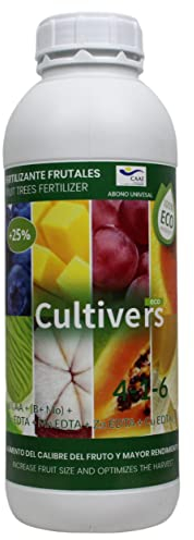CULTIVERS Fertilizante Frutales Ecológico 1 L. Abono Líquido Intensifica el Sabor y Aumenta el tamaño. 100% Orgánico
