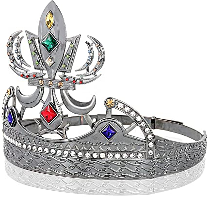 Crystal King Krone für Erwachsene, Herren, Cosplay, Diadem und Kronen, Haarschmuck, für Geburtstag, Hochzeit, Festzug, Abschlussball, Halloween, Kostümparty (schwarz)