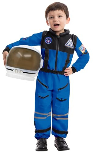 Spooktacular Creations Disfraz de piloto de Astronauta de la NASA con Casco de Visera móvil para niños, Grande (10-12 años)