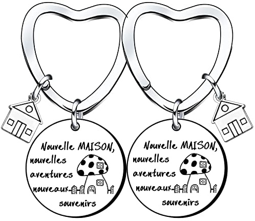 Lumengqi Cadeau Nouvelle Maison Porte-clés Nouvelle Maison Porte clé Couple Personnalisé Porte-Clés Maison Cadeau Couple Porte-Clés Maison Cadeau Cremaillere Porte Clé Cadeaux Couple Original (11)