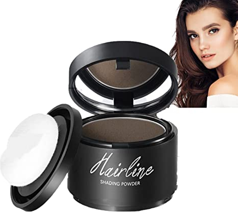 Hairline Powder,Root Cover Up,Hair Shadow Powder, Dark Gray Hair Root Dye Shadow Cover, Root Concealer,Beard Dye,Hair Touch-Up for Thin Hair Grey Hairline Quick Cover Unisex,Waterproof(Dark Brown)