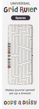 Oops a Daisy - Universal-Rasterlineal - Journal-Planungsinstrument - Rasterlineal - Box Guide (Zwischenräume zwischen den Boxen), kompatibel mit A6, B6, A5, B5, A4, gepunktet, Tagebuch, Bullet Planner