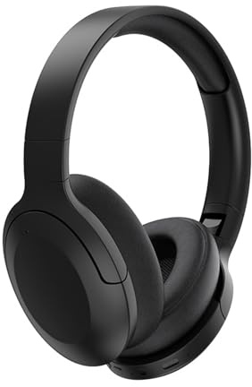 Fiauli Wireless Bluetooth Headphones,Bluetooth 5.3 Wireless Headphones With Built in Microphone,HiFi Noise Cancelling Headset,Lightweight Foldable Wireless Headphones Over Ear for Sport Travel (Black)