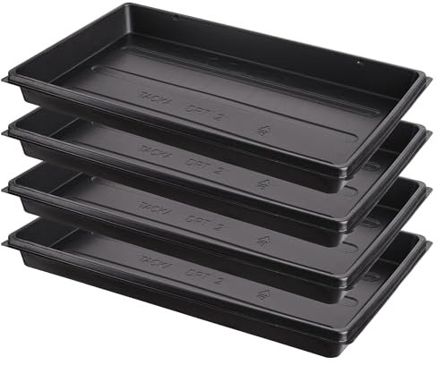 Pullmer Gewächshaus-Wanne 52,5x31,5x5 cm, 4 Stück, Pflanzschale Kunststoff, Transportschale, Anzuchtschalen ohne Bodenlöcher - Ideal für Pflanzen, Anzuchten, Garten