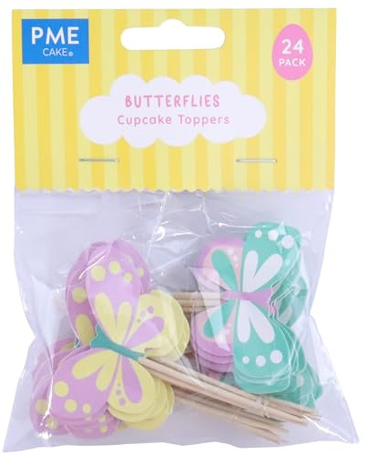 PME Pâques Décorations de Cupcake - Papillons, Set de 24