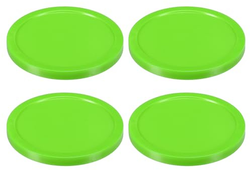 PATIKIL Air Hockey Pucks 3.2 Inch, 4Pcs Air Hockey Heavy Replacement Pucks for Game Tables Equipment Accessories, Light Green