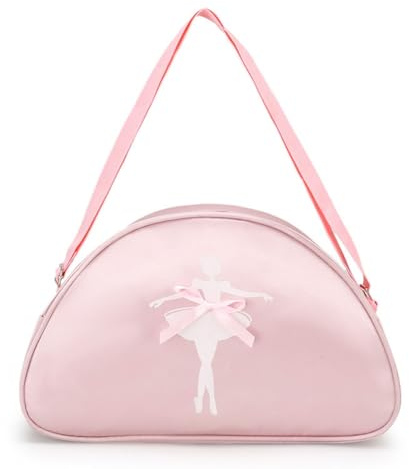 ISABELLA MOON Girls Kids Children Ballet Dance Bag, Pink Ballerina Handbag Tote Gymnastics Sports Duffel Bag, Crossbody Shoulder School Bag Light Weight Carry-on Luggage (Pink)