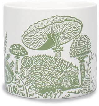 Half Moon Bay Ceramic Plant Pots Indoor Kate Heiss | Decorative Home Accessories & Small Plant Pots Indoor | Indoor Plant Pot | Autumn Decorations & Bedroom Accessories | Woodland Green