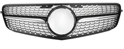Auto Frontstoßstange Mittelgitter Für MERC&edes für Be&nz W204 C200 C300 2008-2014 Schwarz Chrom Kühlergrill Grill Auto Zubehör KüHlergrill Vertikalstange Mittelgitter