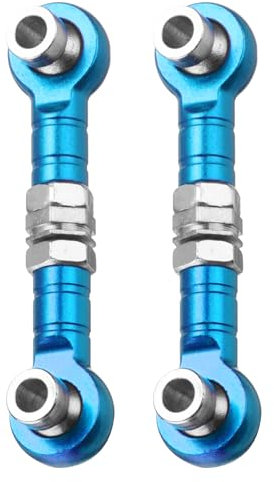 sourcing map 2pcs Steering Servo Turnbuckle Rod RC Aluminum Alloy Linkages for HSP 1/10 94123 On-Road RC Car(Blue)