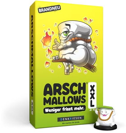 DENKRIESEN ARSCHMALLOWS® XXL – Weniger frisst mehr | Kartenspiel ab 9 Jahren | 2-8 Spieler | Familienspiel | Gesellschaftsspiel | Lustiges Partyspiel | Perfekt für gesellige Runden und Abenteuer
