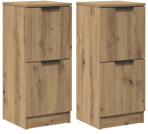 vidaXL Sideboards 2 STK. Artisan-Eiche 30x30x70 cm Holzwerkstoff