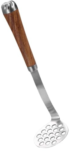OFFSCH Manueller Kartoffelstampfer Sicher und Leicht zu Reinigen für Haushalt Kartoffelstampfer Holz mit Edelstahl und Holzgriff zum Kochen