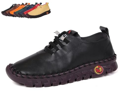 Lisa - Chaussures Légères Et Antidérapantes en Cuir pour Femmes Mocassins Orthopédiques pour Femmes, Chaussures à Fond Plat Antidérapant, Cuir Souple, Nouvelle Collection