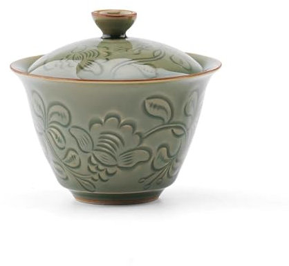 Teteras Cafeteras Juego De Té De Viaje Celadon Lotus Para Sopera De Té Con Tapa Té Verde Tazas Café 135ml Tazones Té Juego Pequeño Ceremonia Té Chawan Kung Fu Teteras y Servidores de Café Juego de Té