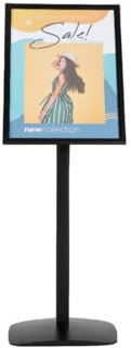 DISPLAY SALES Infoständer für DIN A2 Plakate | Schwarzer Design Informationsständer | Attraktiver Aufsteller A2 im Hoch-/Querformat | Display Ständer, Werbung ständer