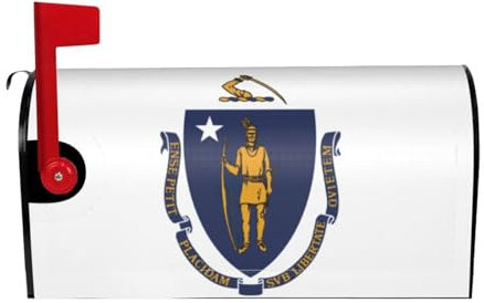 Protezione per cassetta postale magnetica alla moda con bandiera dello stato del Massachusetts, impermeabile, stampa personalizzata per cassette postali