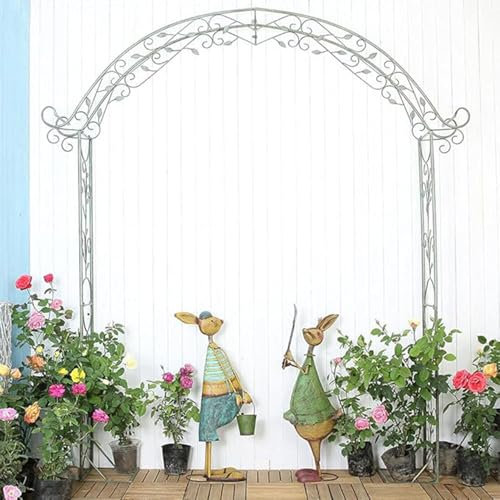 Arche de Jardin Rétro en Fer Forgé avec Treillis,Tonnelle/Pergola 150cm,180cm pour Plantes Grimpantes,Structure Extérieure pour Fleurs (Jardin, Pelouse, Terrasse)