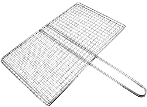 TOYANDONA Tragbarer Edelstahl Fischgrillkorb Camping Grillkorb Mit Verstärktem Gitter 24x39cm Leichtes BBQ Zubehör Für Outdoor Picknick Und Grillabende
