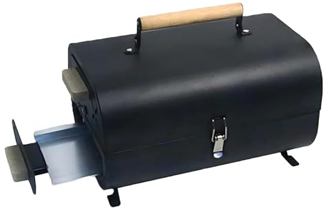 Barbecue portatile a tamburo per olio, griglia per barbecue all'aperto con funzione griglia a due lati, leggero, compatto, pieghevole, ideale per campeggio, festival e picnic, nero