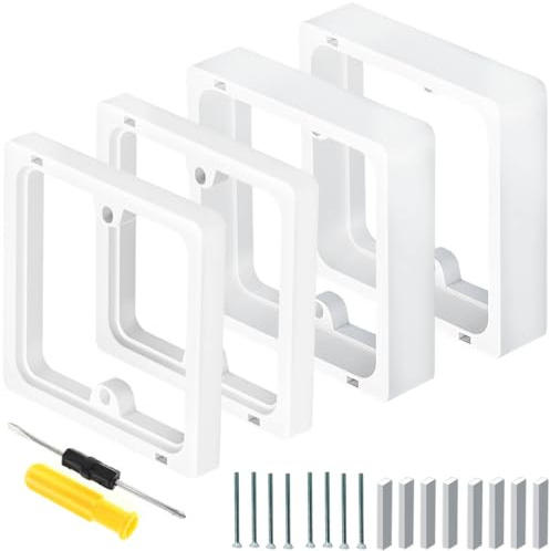 Acmerota 2er-Set 1 Gang Quadratischer Abstandhalter Einzelner Sockel-Abstandhalter Weiß (2 cm + 1 cm) Stapelbar Quadratischer Abstandhalter für Lichtschalter Unterputzdose mit vergrößertem Einbauraum