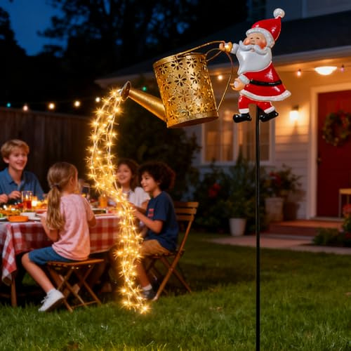 Ancsttu Lanterne Solaire Exterieur Arrosoir Decoration Noël, Bouilloires Solaires Décoratives De Noël, LED Lanterne Pour Pelouse, Patio, Porche, Jardin